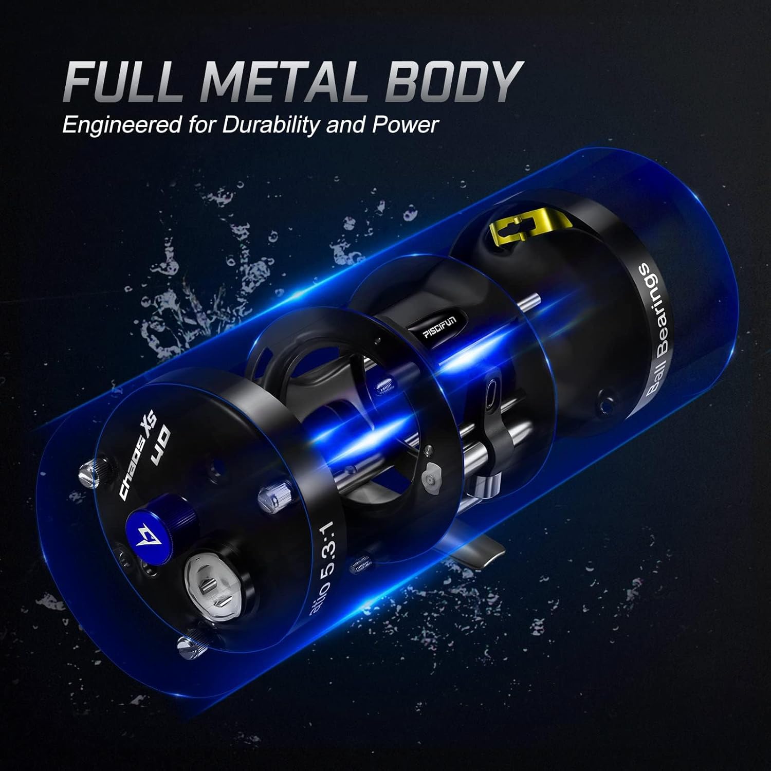 Piscifun Chaos XS Round Baitcasting Reel Available at Angler Arsenal Piscifun Chaos XS Round Baitcasting Reel for Saltwater Fishing Angler Arsenal