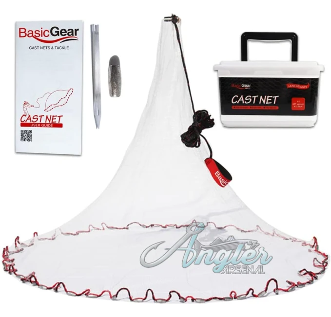 BasicGear Cast Net for Bait Fish Angler Arsenal Professional Grade