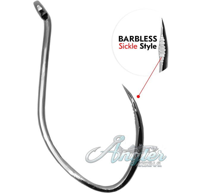 Maruto Barbless Fishing Hooks by Angler Arsenal Sickle Style