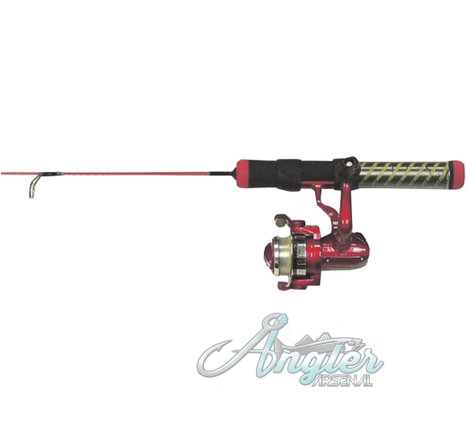 HT Enterprise Red Hot Ice Fishing Rod and Reel Angler Arsenal