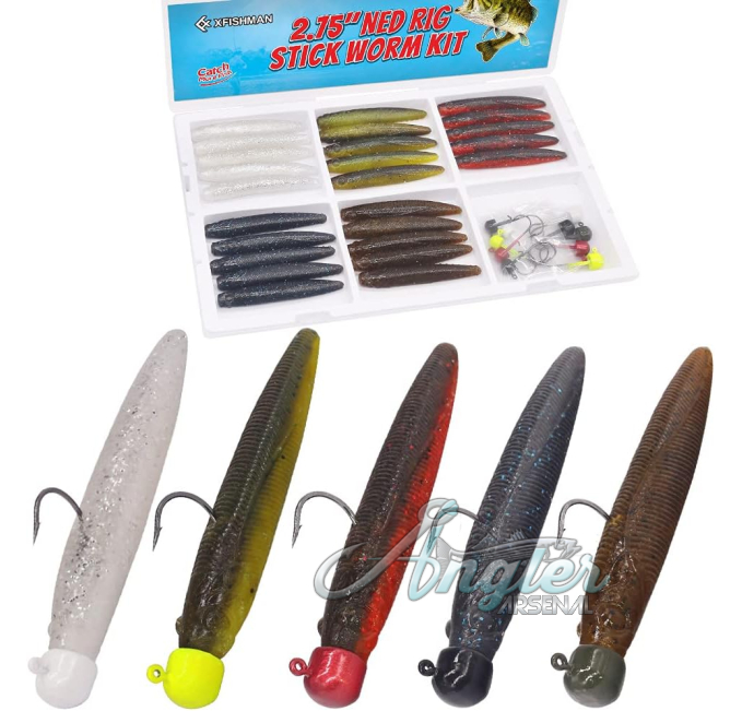 Ned Rig Kit Finesse Baits Soft Plastic Worms 35 Piece Angler Arsenal