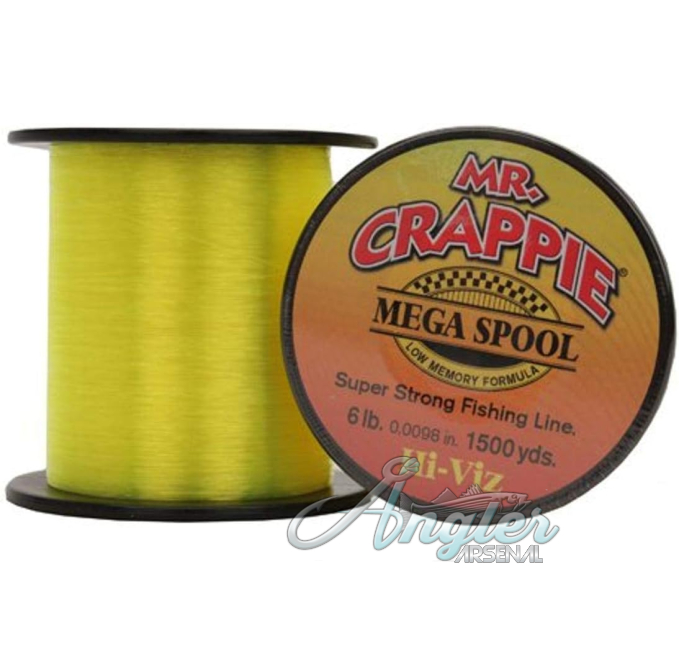 Lew's Mr. Crappie Mega Spool Monofilament Fishing Line Low Memory and Stretch Angler Arsenal