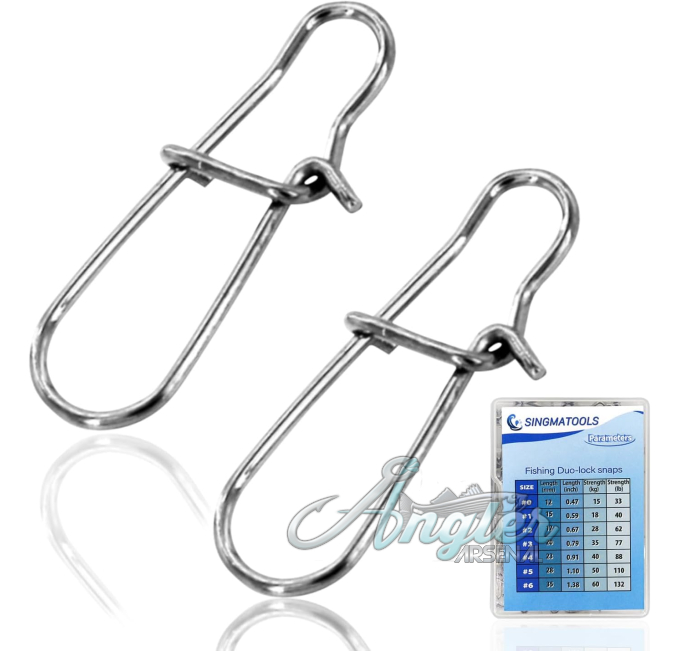SINGMATOOLS 100 Pack Fishing Duo Lock Snaps by Angler Arsenal
