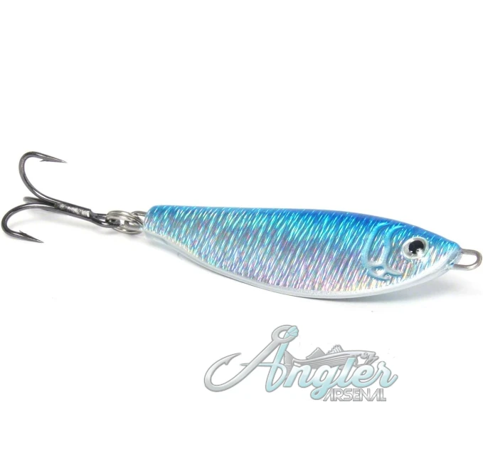 Pogie Jig Angler Arsenal 1.5oz Blue Silver Fishing Lure