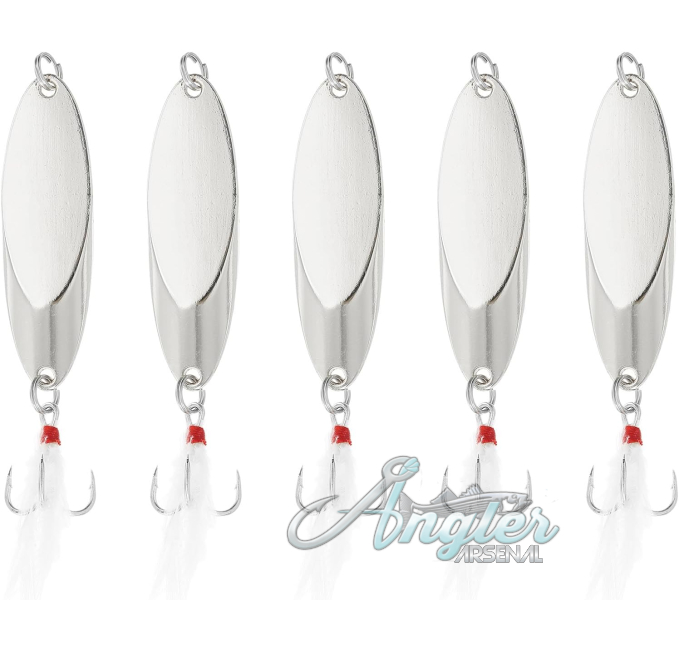 Fishing Spoons 5Pcs Treble Hooks Angler Arsenal Salmon Lures