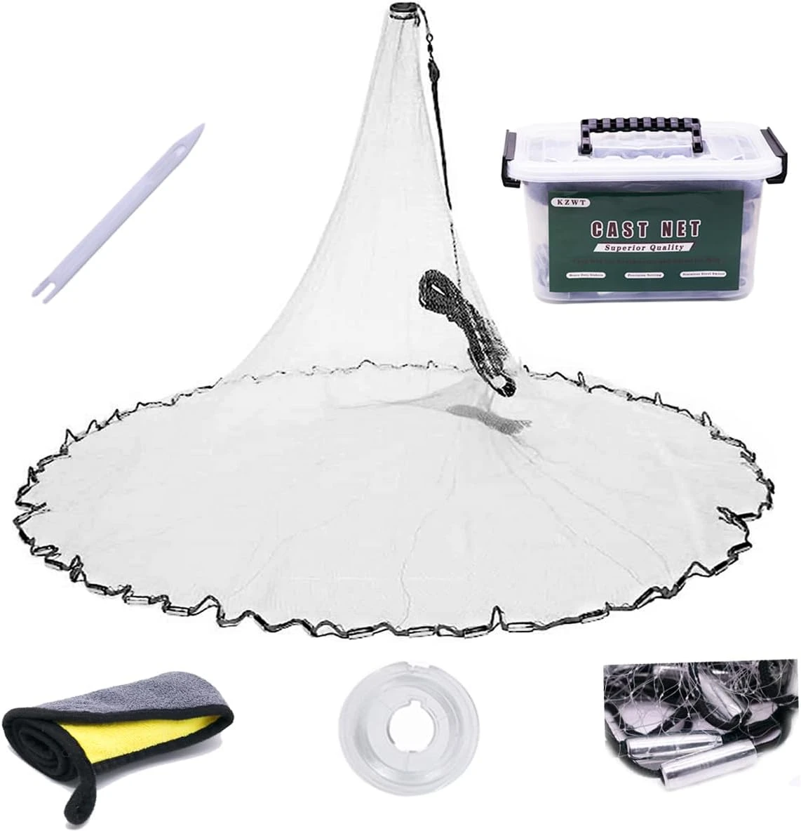 KZWT Heavy Duty Casting Net Angler Arsenal for Saltwater Fishing