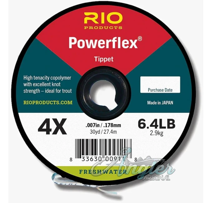 Rio PowerfleX-.019 Tippet 25yd 35Lb Clear Line Angler Arsenal