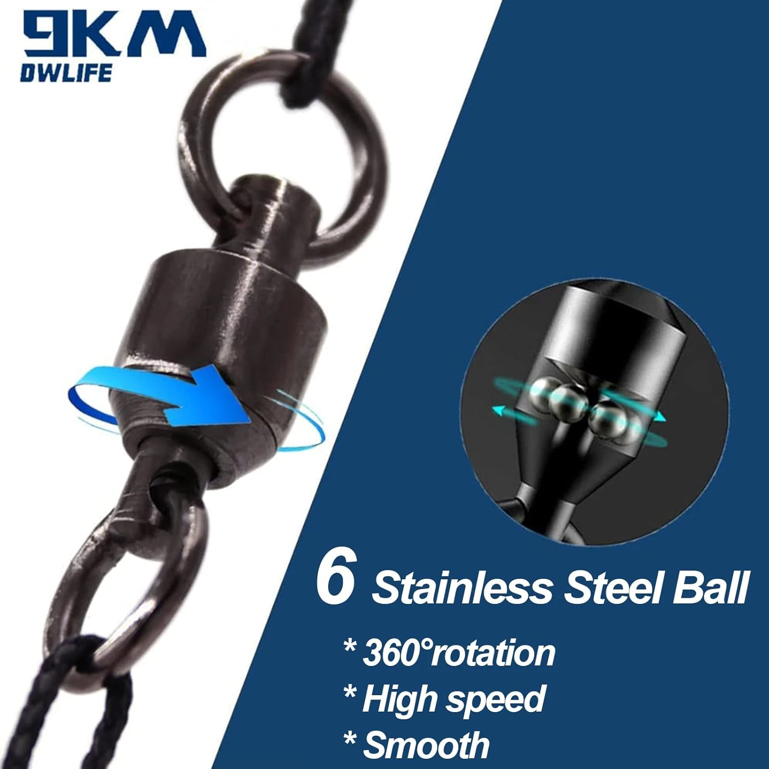 9KM DWLIFE Ball Bearing Swivels High Strength by Angler Arsenal - Image 3