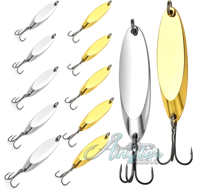 Versatile Fishing Spoons with Treble Hooks by Angler Arsenal