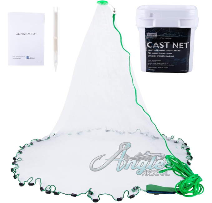 Goture American Fishing Cast Net for Shrimp Trap Angler Arsenal