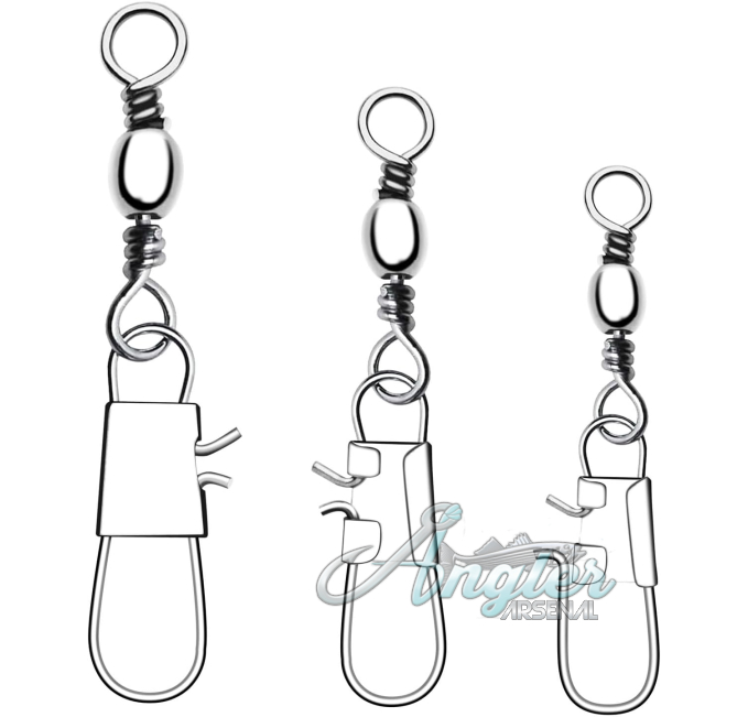 DunkTeam 100 PCS Fishing Swivels by Angler Arsenal Stainless Steel