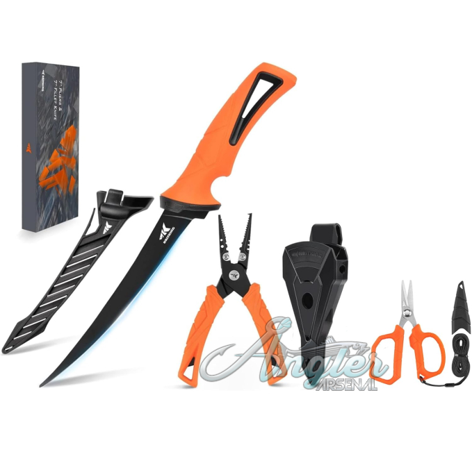 KastKing 7 Inch Fishing Pliers with Paradox Scissors Angler Arsenal