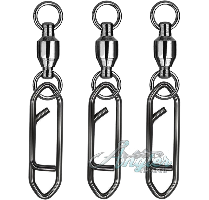 Atibin Snap Connector Fishing Swivels by Angler Arsenal 25pcs 51lbs
