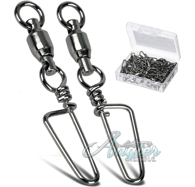 AMYSPORTS Saltwater Fishing Snap Swivel by Angler Arsenal 25pcs 31lbs