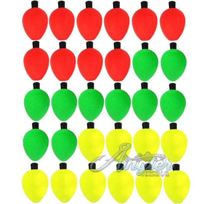 OriGlam 30pcs Fishing Bobbers by Angler Arsenal for Freshwater and Saltwater