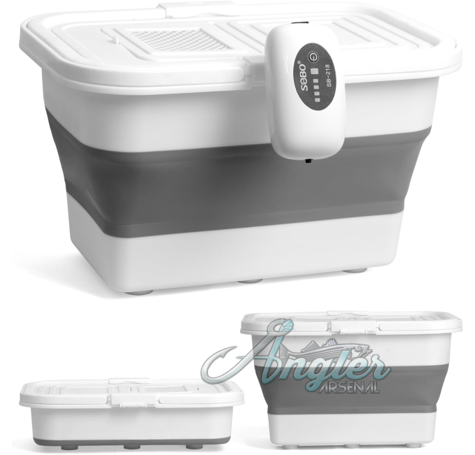 VEYWANE Live Bait Bucket Angler Arsenal Collapsible Fishing Box