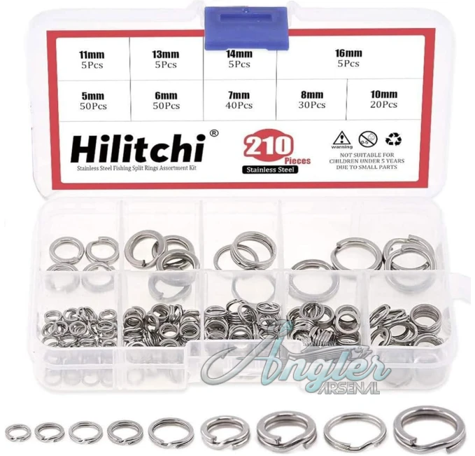 Stainless Steel Fishing Split Rings Angler Arsenal 210Pcs
