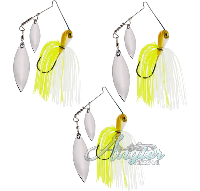 Spinner Bait 3 8 oz White Chartreuse 3 Pack at Angler Arsenal