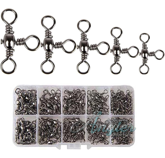 AKOSU 120pcs Three Way Swivels by Angler Arsenal for Fishing Lines