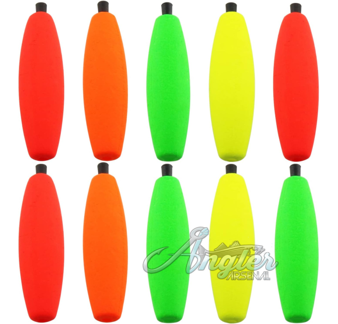 Heyous 10PCS Fishing Peg Floats Assorted Colors by Angler Arsenal