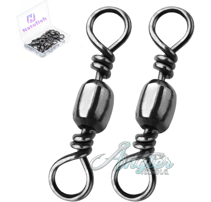 Natufish Fishing Barrel Swivels 50Pcs by Angler Arsenal High Strength