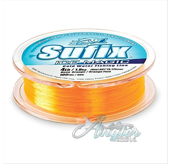 Sufix Ice Magic 3lb Neon Orange Fishing Line Angler Arsenal
