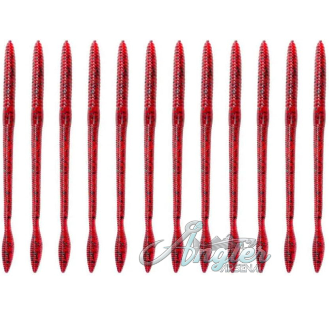 Strike King Lures KVD Finesse Worm Soft Lure 5 Inch Red Bug Angler Arsenal