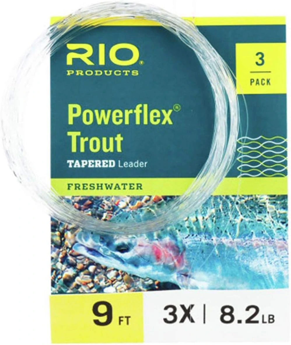 RIO PRODUCTS Powerflex Trout 9ft Leader 3 Pack 1X Angler Arsenal