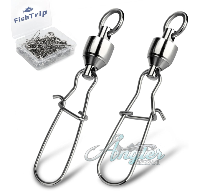 FishTrip Snap Swivels 30Pack Ball Bearing Clips for Angler Arsenal