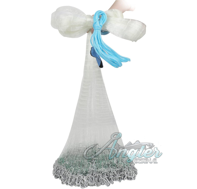 Lucky Monet Saltwater Cast Net with Steel Chain Sinker Angler Arsenal