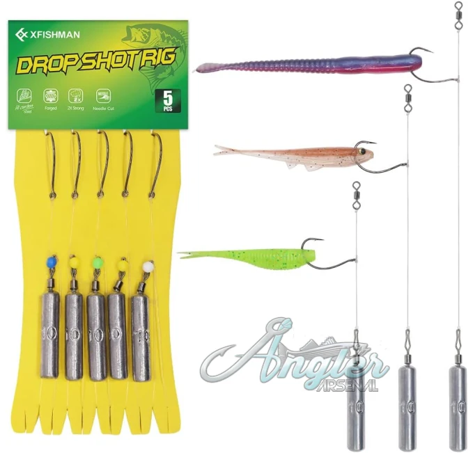 Bass Fishing Drop Shot Rigs with Hooks and Weights Angler Arsenal