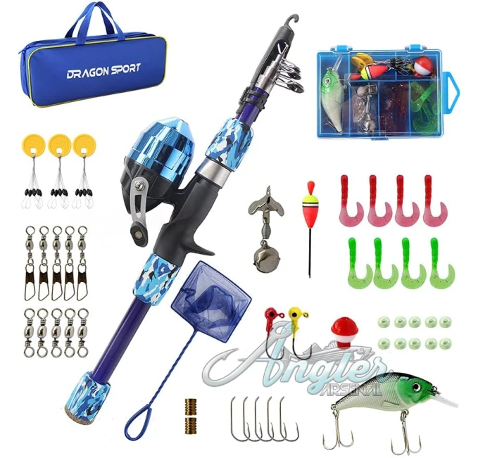 Spincast Fishing Rod and Reel Combo for Kids by Angler Arsenal