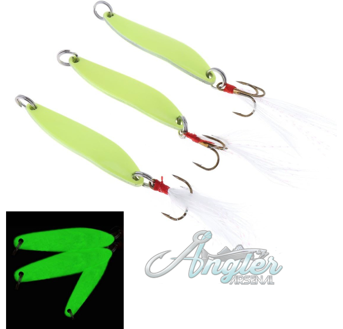 OriGlam Metal Jigs and Glow Jigging Spoons by Angler Arsenal