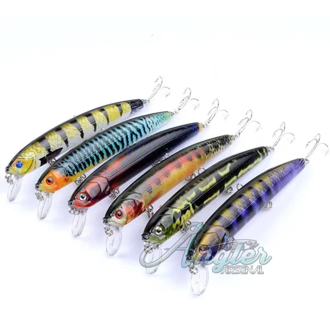 6-Piece Minnow Fishing Lures Pack for Bass and Trout by Angler Arsenal
