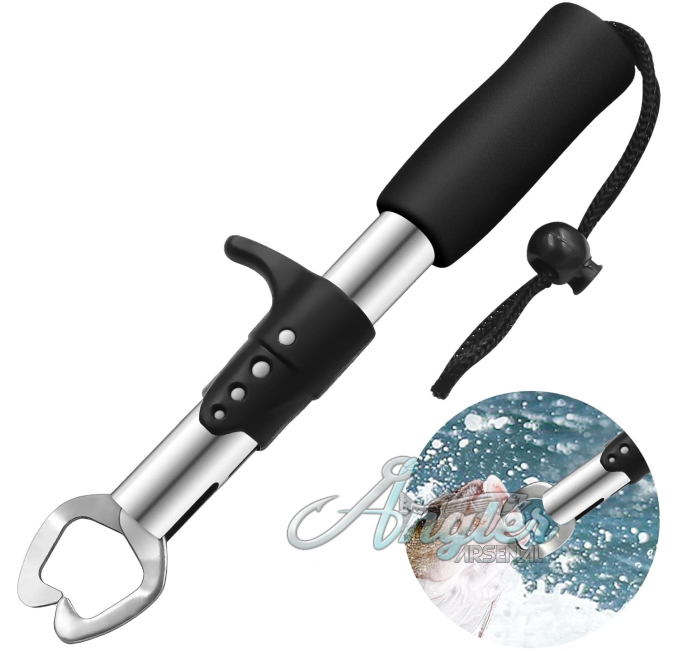 Fish Lip Gripper with Scale and Stainless Steel Handle by Angler Arsenal