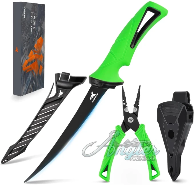 KastKing 7 Inch Fishing Pliers and Fillet Knife Angler Arsenal Gear