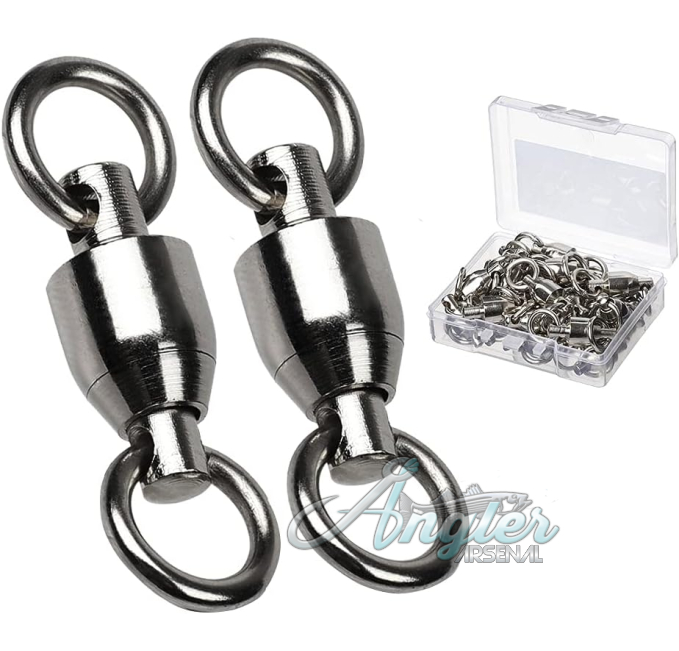 AMYSPORTS Barrel Ball Bearing Swivel 25pcs 31lbs by Angler Arsenal