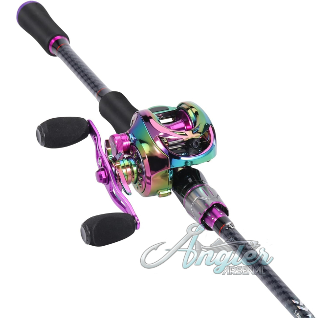 Carbon Glass Fishing Rod and Reel Combo Angler Arsenal