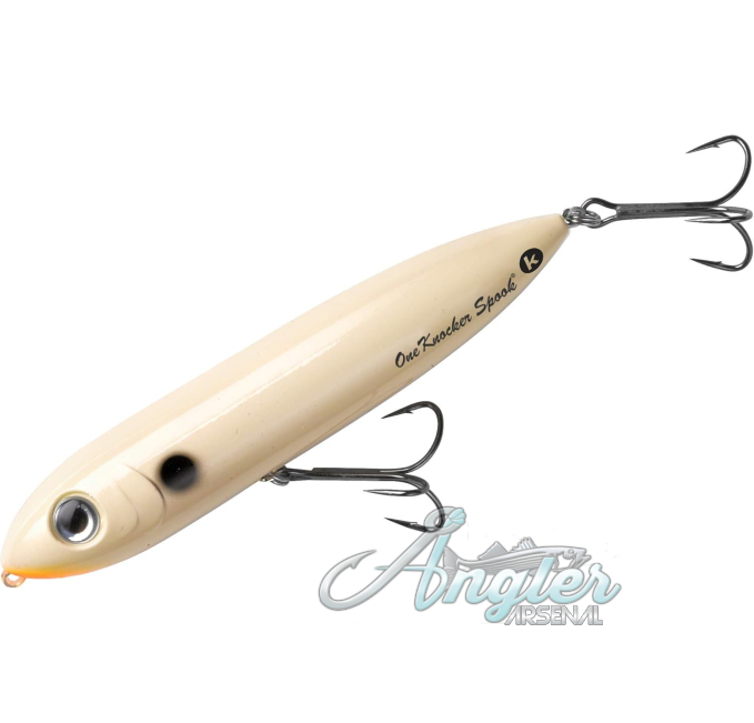 Heddon Angler Arsenal One Knocker Spook Topwater Lure Bone Orange 4 1/2 Inch