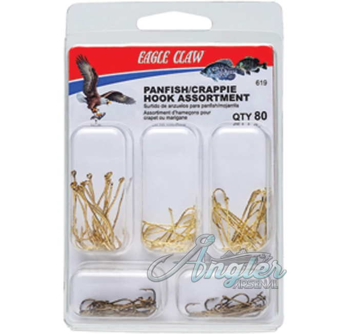 Eagle Claw 80 Hooks Assortment Panfish Crappie Angler Arsenal