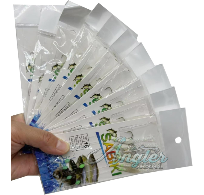 Glow Sabiki Rigs by Angler Arsenal 60 Hooks with High Carbon