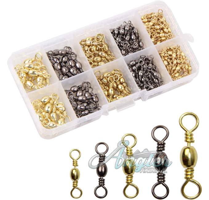 Fishing Barrel Swivels 200pcs Rolling Swivels by Angler Arsenal