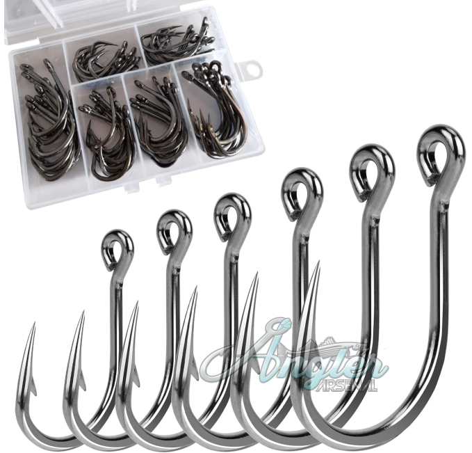DERKERL Extra Strong Fishing Hooks Angler Arsenal 60pcs Set