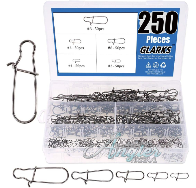 Glarks 250Pcs Strong Stainless Steel Duo Lock Snaps by Angler Arsenal