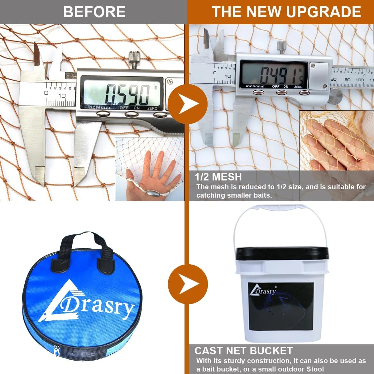 Drasry Fishing Cast Net by Angler Arsenal for Saltwater Bait Trap - Image 3