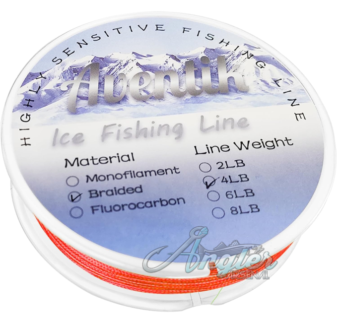 Strong Knot Strength Braided Ice Fishing Line Low Memory Angler Arsenal