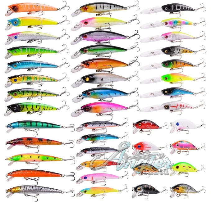 Aorace Fishing Lures Kit 56pcs for Bass Pike Angler Arsenal