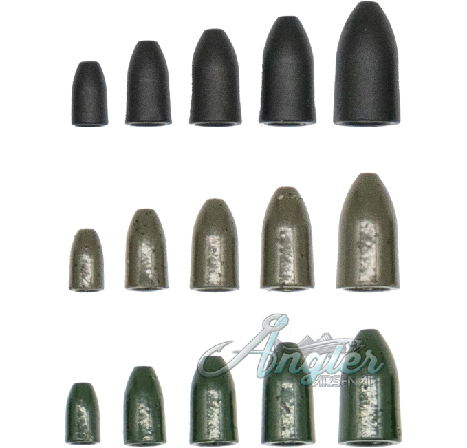 Tungsten Worm Weight Variety Pack Angler Arsenal 15 Pieces 3 Colors