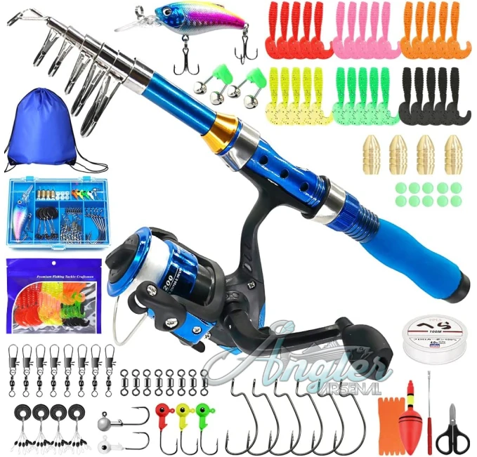 Kilitn Kids Fishing Pole and Reel Combo Full Kit Angler Arsenal