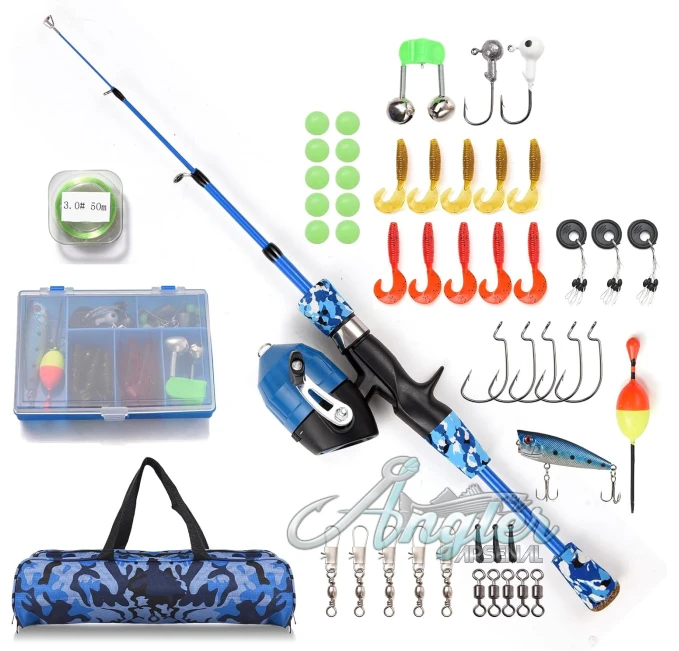 Telescopic Kids Fishing Pole and Reel Kit Angler Arsenal